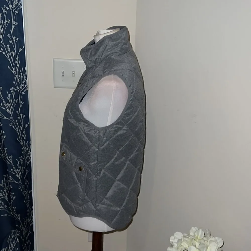 J. Crew  Quilted Down Excursion Vest in Flannel Gray sz XS